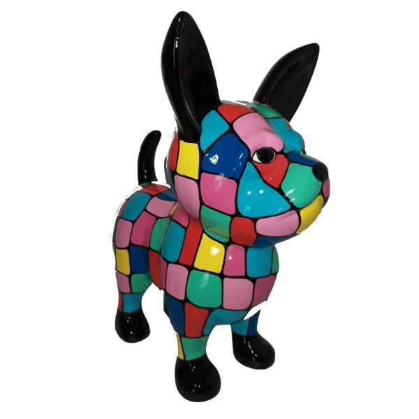 Resine Sculpture Chien Chihuahua 90CM Multicolore FREDOLINE - S&C