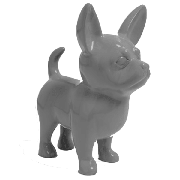 Resine Sculpture Chien Chihuahua 90CM Gris VELTIA - S&C