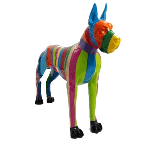 Resine Sculpture Chien Dogue Allemand 120CM Multicolore JASPION - S&C