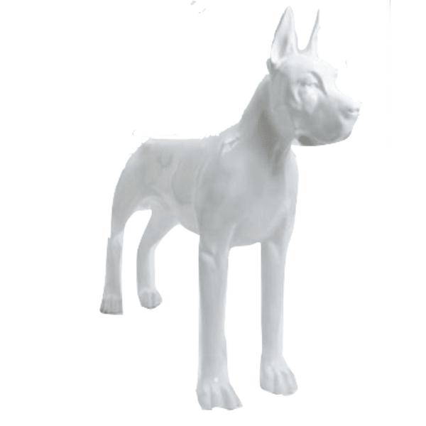Resine Sculpture Chien Dogue Allemand 120cm Blanc MATIS - S&C