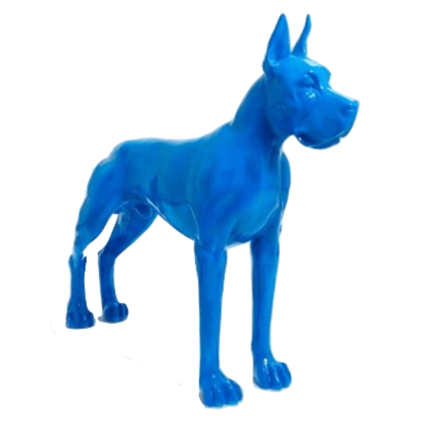 Resine Sculpture Chien Dogue Allemand 120CM Bleu LIAL - S&C