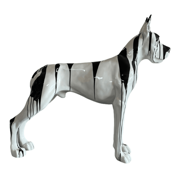 Resine Sculpture Chien Dogue Allemand 120CM Coulure Noir ELORAN - S&C