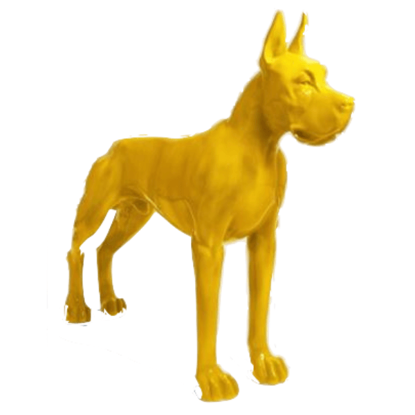 Resine Sculpture Chien Dogue Allemand 120cm Jaune MARDEN - S&C