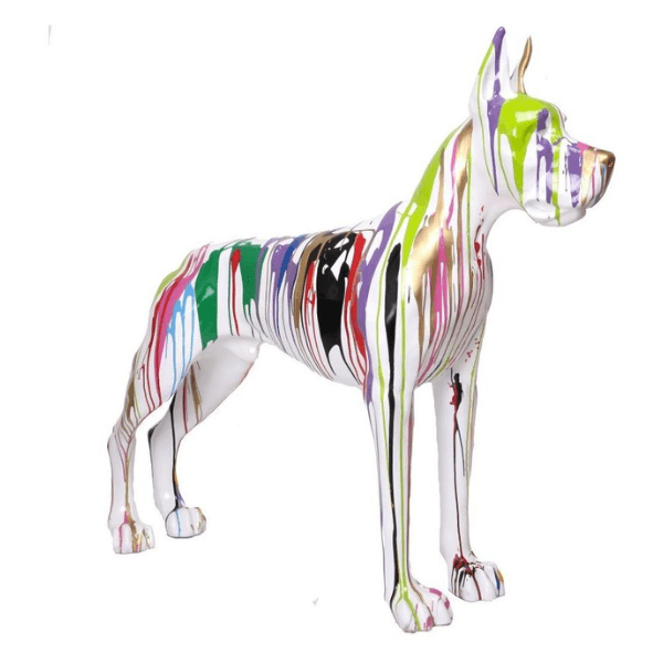 Resine Sculpture Chien Dogue Allemand 120CM Multi Couleur BLINN - S&C