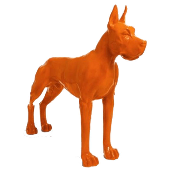 Resine Sculpture Chien Dogue Allemand 120CM Orange ELDORAN - S&C