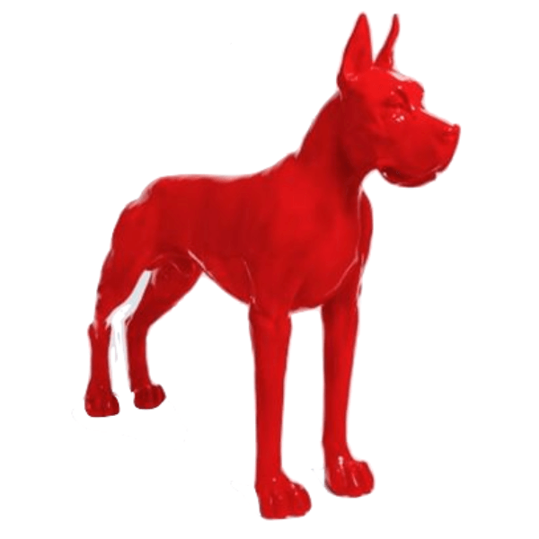 Resine Sculpture Chien Dogue Allemand 120CM Rouge LYMOS - S&C