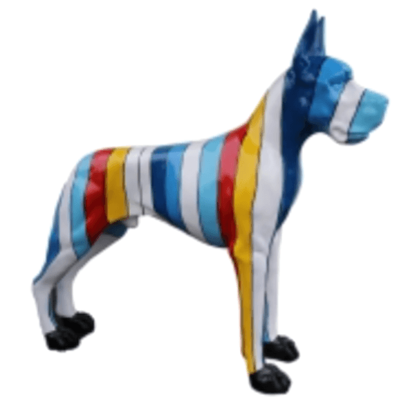 Resine Sculpture Chien Dogue Allemand 120 CM Multicolore LYSANDRE - S&C