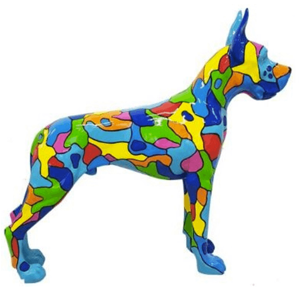 Resine Sculpture Chien Dogue Allemand 120CM Multicolore ELDORAN - S&C