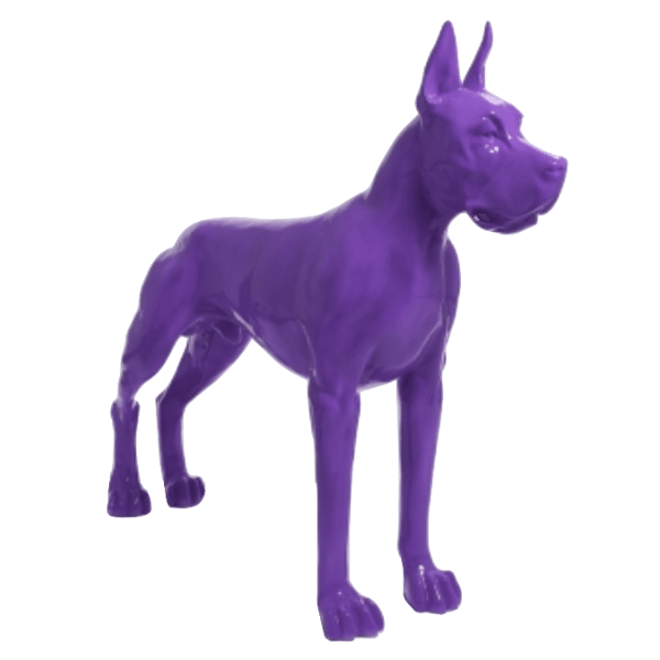 Resine Sculpture Chien Dogue Allemand 120CM Violet LORIN - S&C