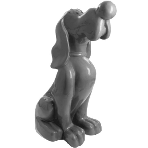 Resine Sculpture Chien 160CM Gris LYSANDRE - S&C