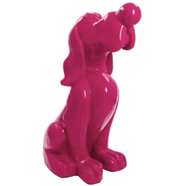 Resine Sculpture Chien 160CM Rose Fushia LUCIDUS - S&C