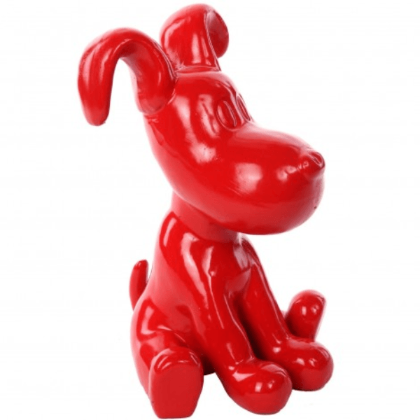 Resine Sculpture Chien 30CM Rouge ELDAN - S&C