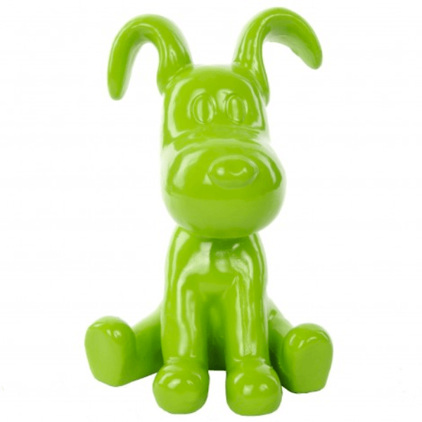 Resine Sculpture Chien 30cm Vert Pomme ZELDA - S&C
