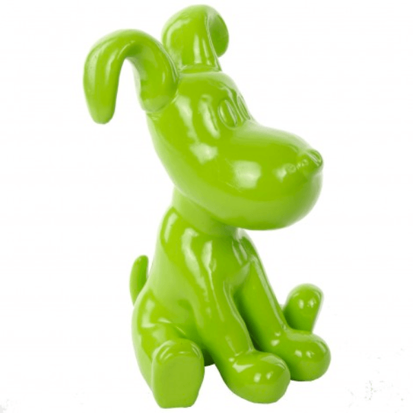 Resine Sculpture Chien 30cm Vert Pomme ZELDA - S&C