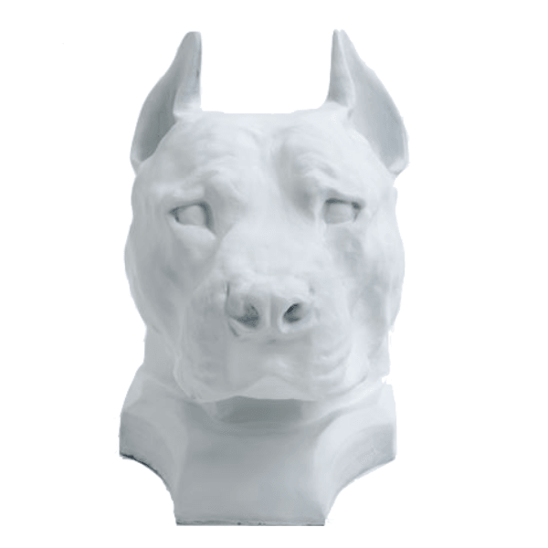 Resine Sculpture Chien Staff Bull 35CM Blanc MATIS - S&C