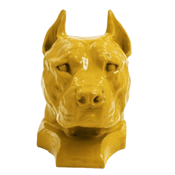 Resine Sculpture Chien Staff Bull 35cm Jaune ELWEN - S&C