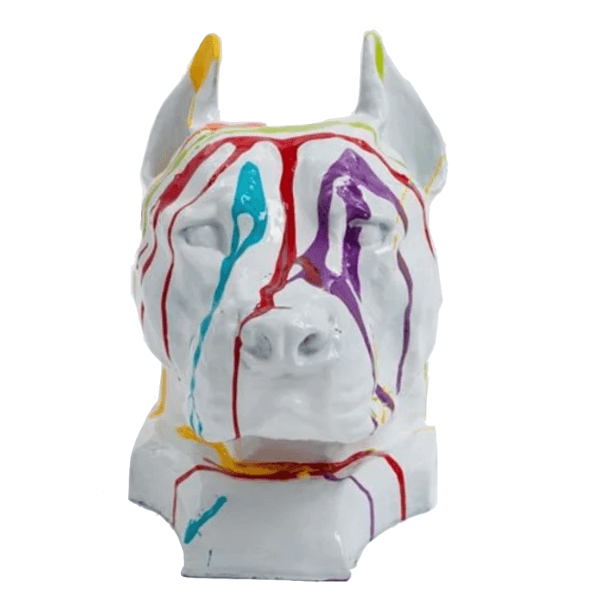 Resine Sculpture Chien Staff Bull 35CM Multicolore LIRAN - S&C