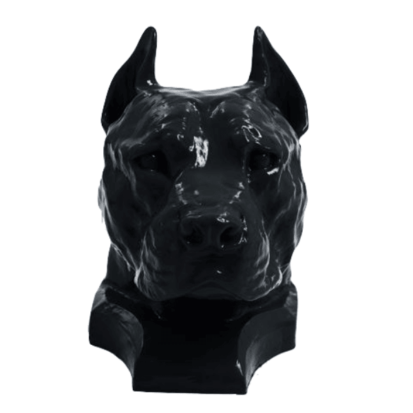 Resine Sculpture Chien Staff Bull 35CM Noir JELVAN - S&C