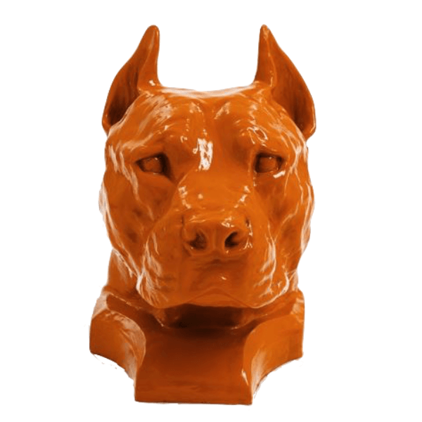 Resine Sculpture Chien Staff Bull 35cm Orange KELIAN - S&C