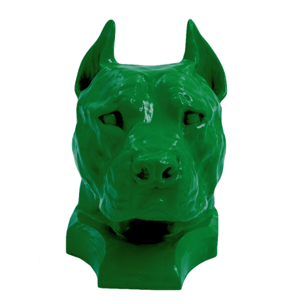 Resine Sculpture Chien Staff Bull 35cm Vert LIORE - S&C