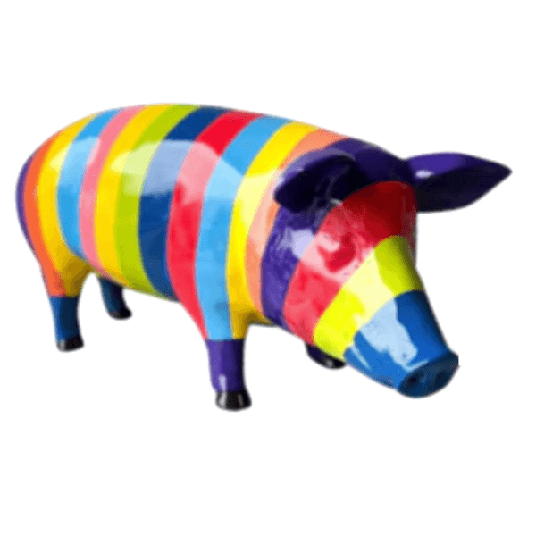 Resine Sculpture Cochon 100cm Multicolore JOFREY - S&C