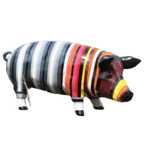 Resine Sculpture Cochon 100CM Berlingot Multi HILDEGARD - S&C
