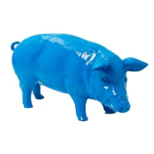 Resine Sculpture Cochon 100CM Bleu MARNIK - S&C