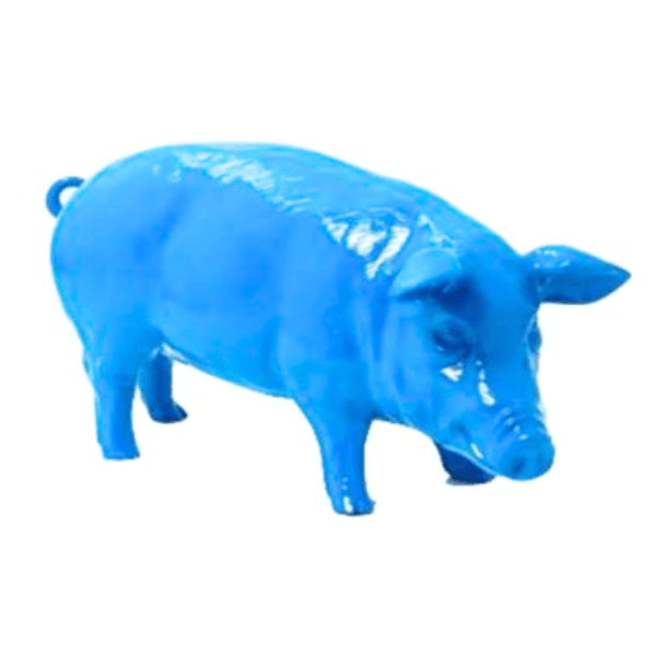 Resine Sculpture Cochon 100 CM Bleu Ciel LUMINE - S&C