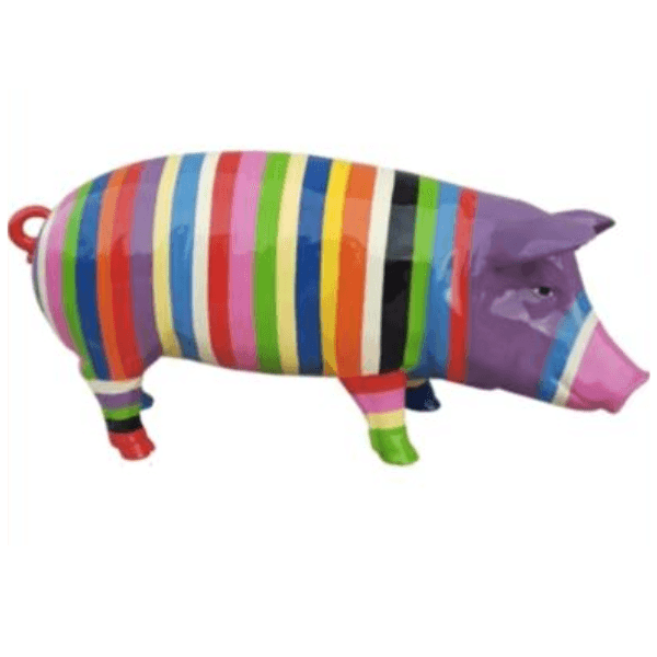 Resine Sculpture Cochon 100cm Multicolore VELIANE - S&C