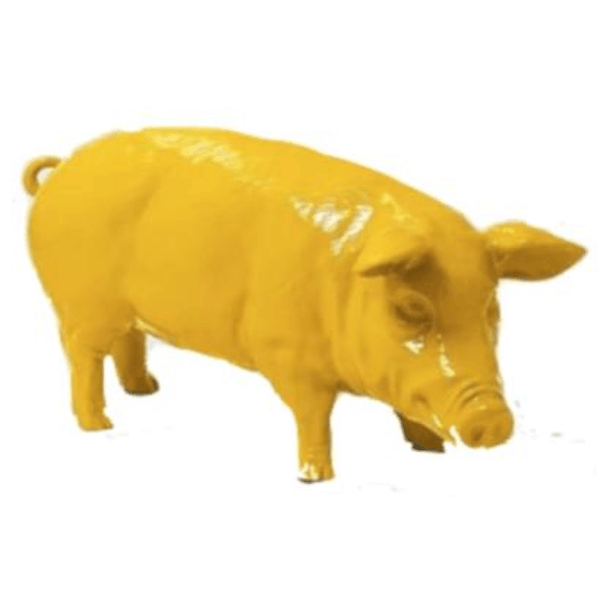 Resine Sculpture Cochon 100CM Jaune NIMROD - S&C