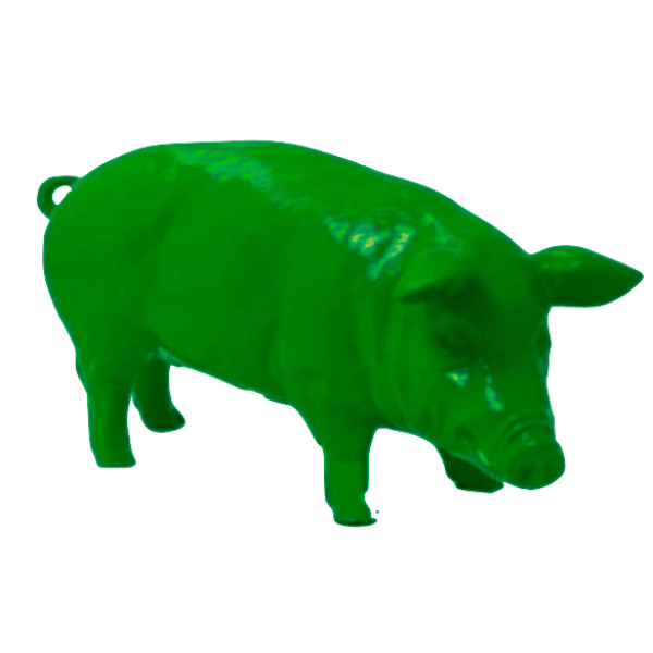 Resine Sculpture Cochon 100CM Vert LORIS - S&C
