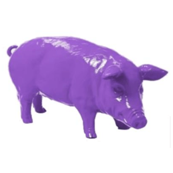 Resine Sculpture Cochon 100cm Violet ZELDA - S&C