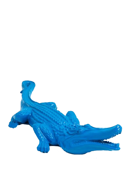 Resine Sculpture Crocodile 120CM Bleu NOLAN - S&C