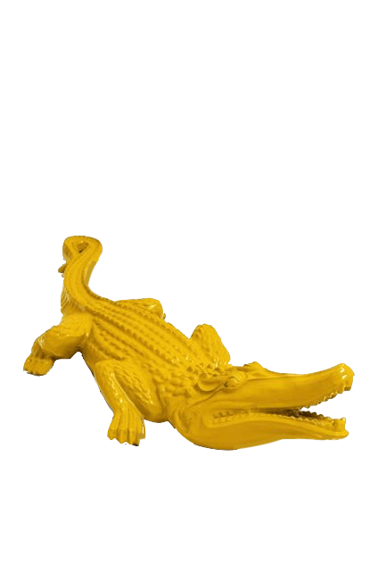 Resine Sculpture Crocodile 120CM Jaune LYSANDRE - S&C
