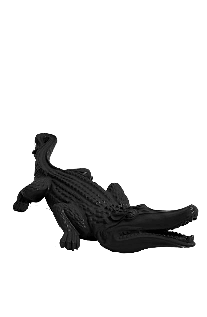 Resine Sculpture Crocodile 120CM Noir KALIM - S&C