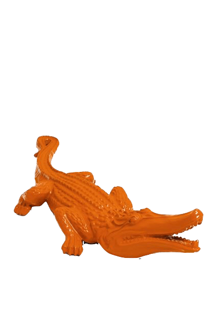 Resine Sculpture Crocodile 120CM Orange LUMINO - S&C