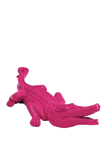 Resine Sculpture Crocodile 120CM Rose Fushia VARNIS - S&C