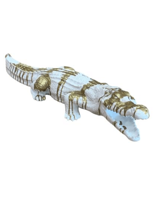 Resine Sculpture Crocodile 130CM Coulure Doree JALIN - S&C