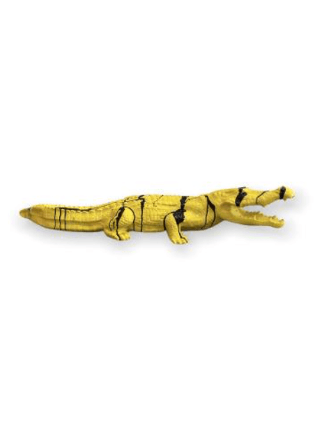 Resine Sculpture Crocodile 130CM Coulure Jaune LYSANDRE - S&C