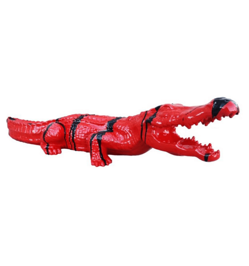 Resine Sculpture Crocodile 130CM Coulure Rouge LOMIRE - S&C