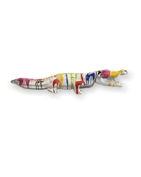 Resine Sculpture Crocodile 130CM Multicolore ALVAN - S&C
