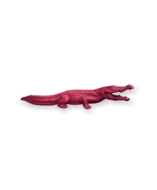 Resine Sculpture Crocodile 130CM Rose Fuchsia DRAKON - S&C