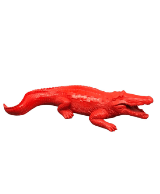Resine Sculpture Crocodile 130CM Rouge ZYLMAR - S&C