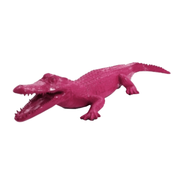 Resine Sculpture Crocodile 215CM Rose Fuchsia ELDAN - S&C