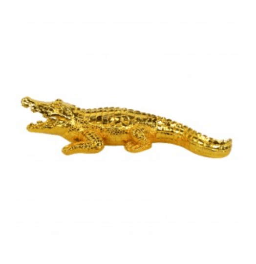 Resine Sculpture Crocodile 30CM Doré ALVIC - S&C