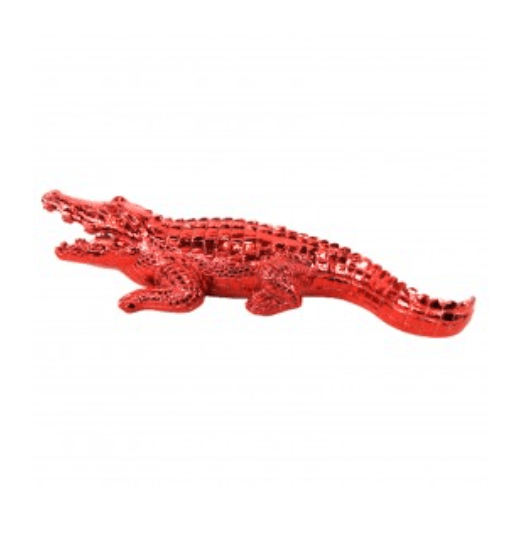 Resine Sculpture Crocodile 30 CM Rouge AELIANE - S&C