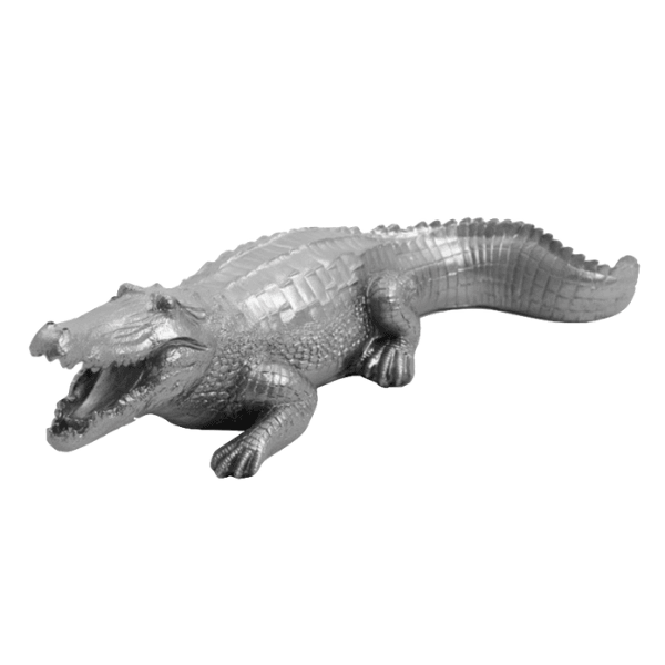 Resine Sculpture Crocodile 40CM Argenté ARZEL - S&C