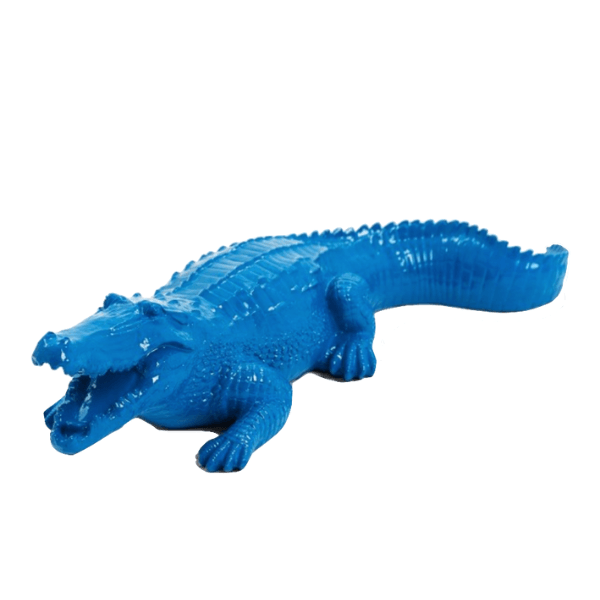 Resine Sculpture Crocodile 40CM Bleu LUDOVIC - S&C