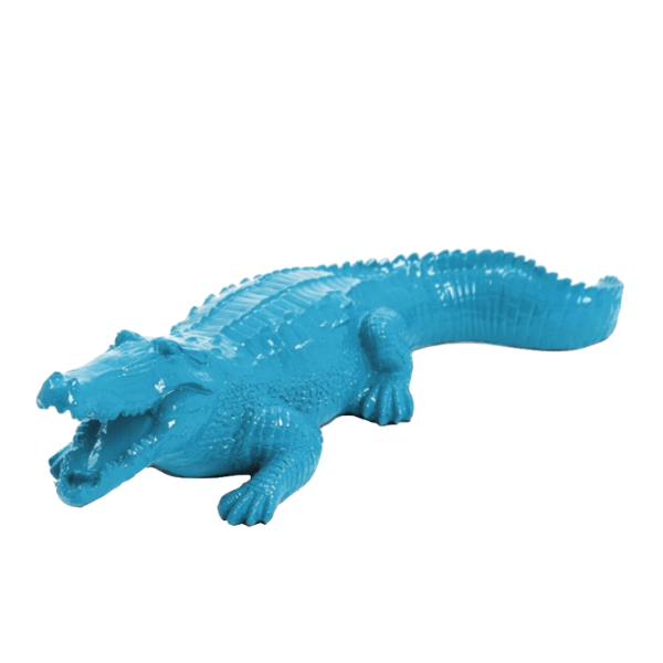 Resine Sculpture Crocodile 40CM Bleu Ciel GILVAR - S&C
