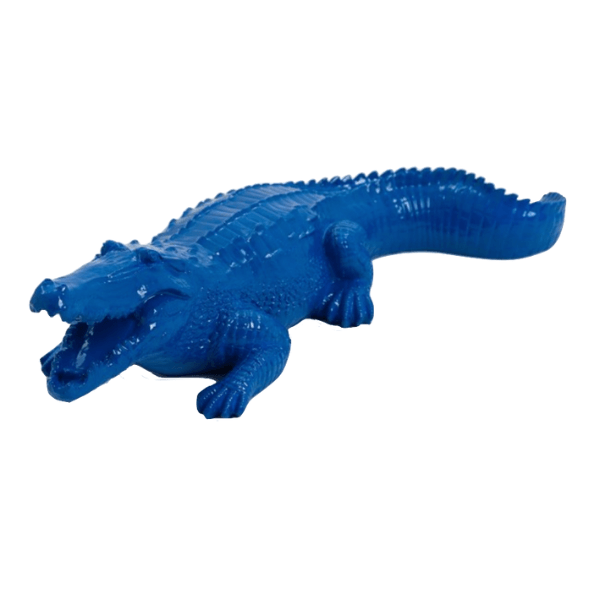 Resine Sculpture Crocodile 40CM Bleu Nuit ZYLAN - S&C